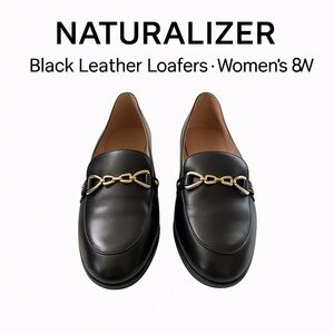 Naturalizer Black Leather Loafers · Women’s 8W